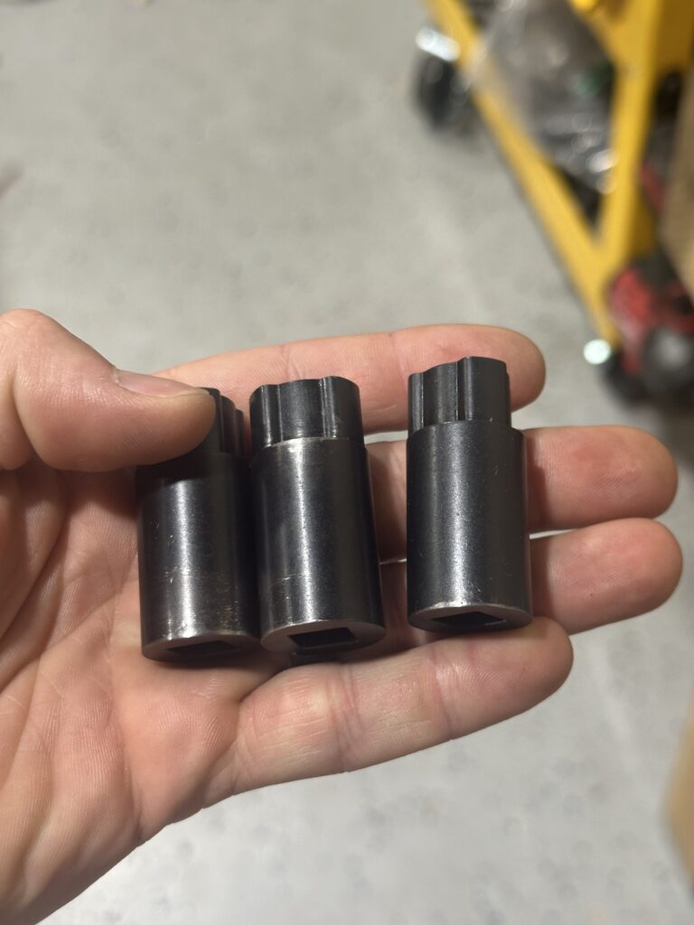 Blemished Solus action wrench sockets showing cosmetic tooling marks